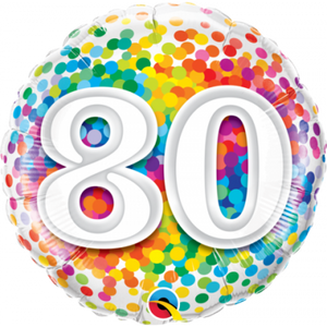 45cm Foil Balloon - 80TH BIRTHDAY