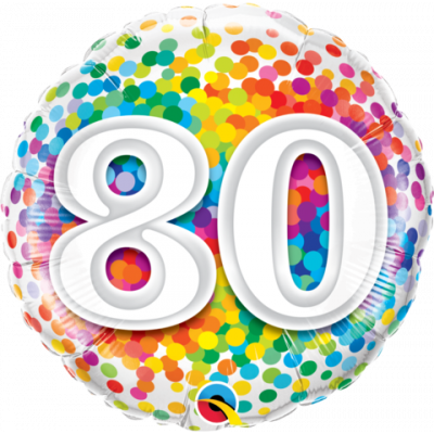 45cm Foil Balloon - 80TH BIRTHDAY