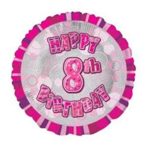 45cm Foil Balloon - 8TH BIRTHDAY