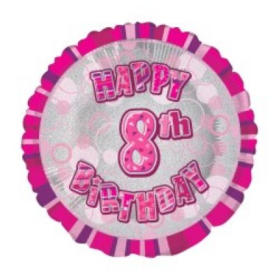 45cm Foil Balloon - 8TH BIRTHDAY