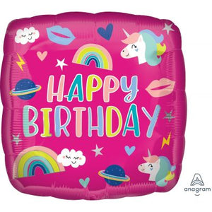 45cm Foil Balloon - HAPPY BIRTHDAY TRENDY ICONS