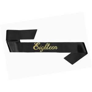 BLACK "Eighteen" SASH