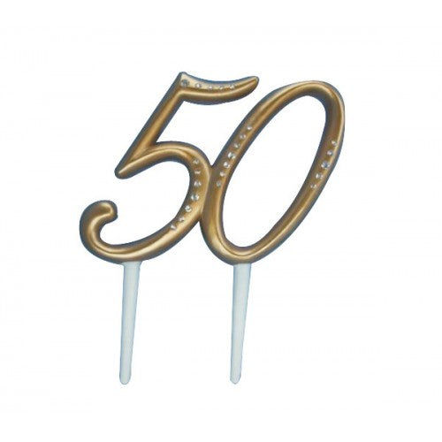 **CLEARANCE** 50TH CAKE TOPPER GOLD