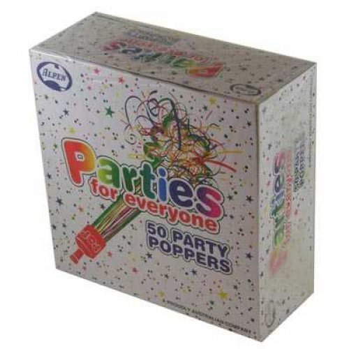 Party Poppers - 50 Pk
