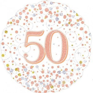 45cm Foil Balloon - 50TH BIRTHDAY Rose Gold