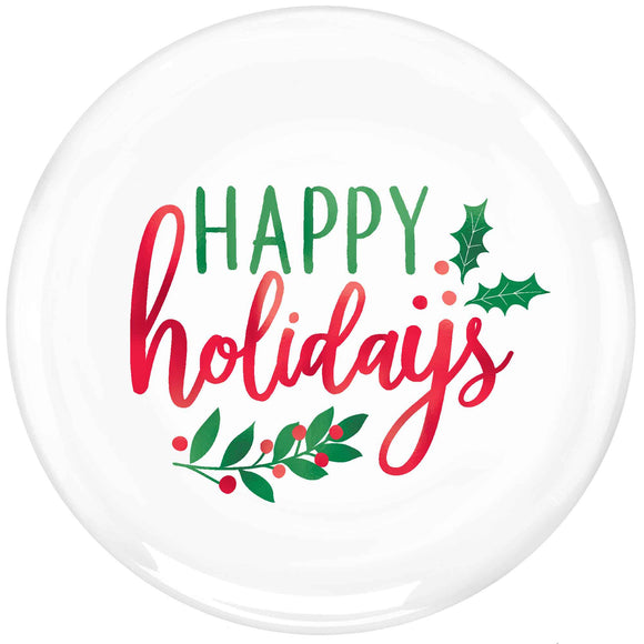 CHRISTMAS HAPPY HOLIDAYS LUNCHEON PLATES