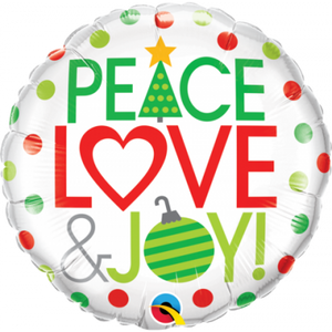 45cm Foil Balloon - CHRISTMAS PEACE, LOVE & JOY