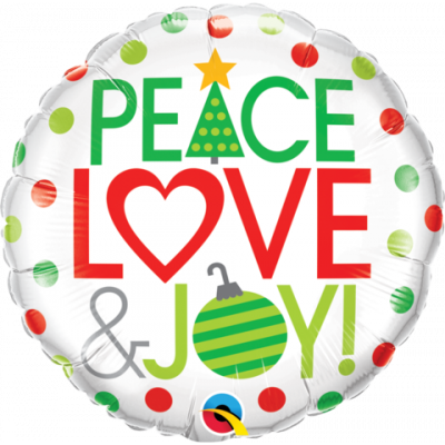45cm Foil Balloon - CHRISTMAS PEACE, LOVE & JOY