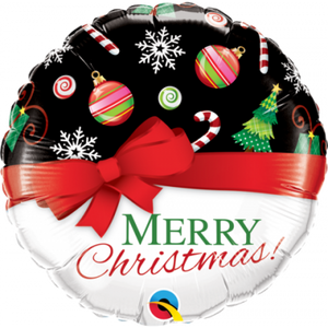 45cm Foil Balloon - MERRY CHRISTMAS BOW