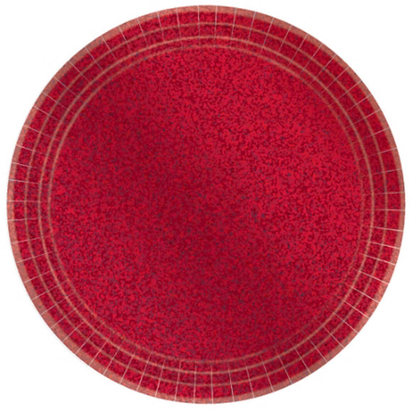 GLITTER RED - PAPER Plate 22cm