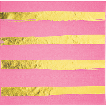 CANDY PINK & GOLD - LUNCH NAPKIN