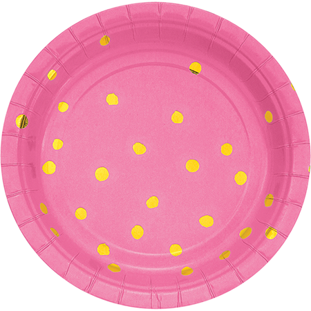 CANDY PINK & GOLD - PAPER Plate 17cm