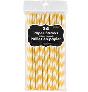 Yellow - Chevron Paper Straws