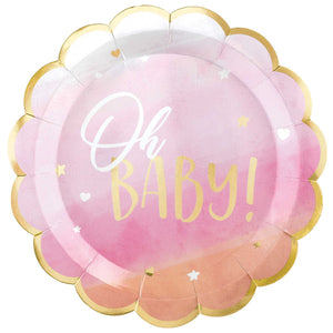 OH BABY (Pink) - PAPER Plate 25cm