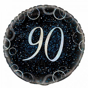 45cm Foil Balloon - 90th BLUE