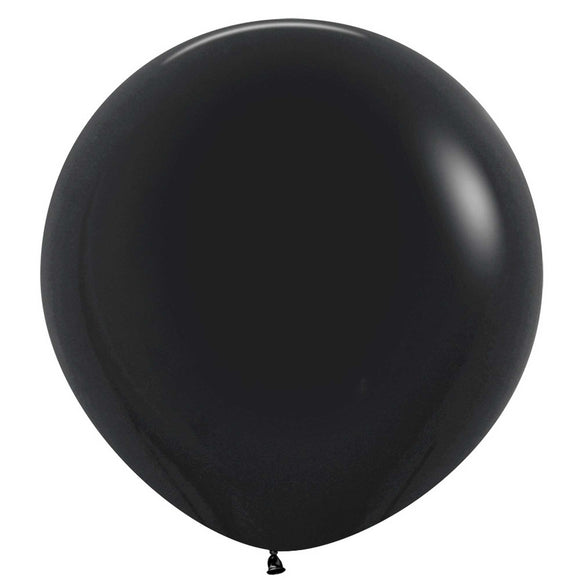 60cm BLACK Latex Balloons - 4Pk