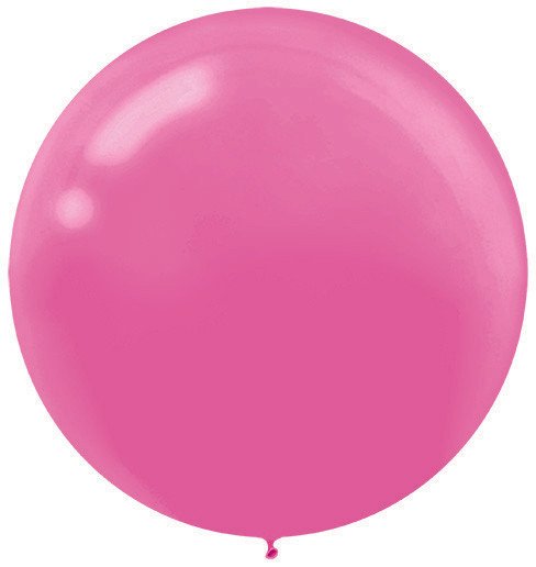 60cm BRIGHT PINK Latex Balloons - 4Pk