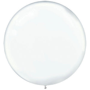 60cm CLEAR Latex Balloons - 4Pk