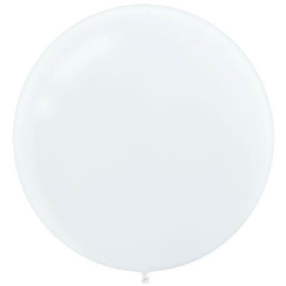 60cm WHITE Latex Balloons - 4Pk