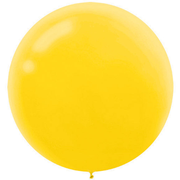 60cm YELLOW Latex Balloons - 4Pk