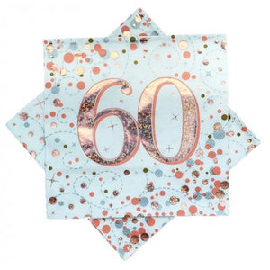 Lunch Napkins - 60th Rose Gold