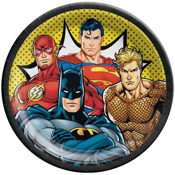 Party Paper Plates 23cm - JUSTICE LEAGUE