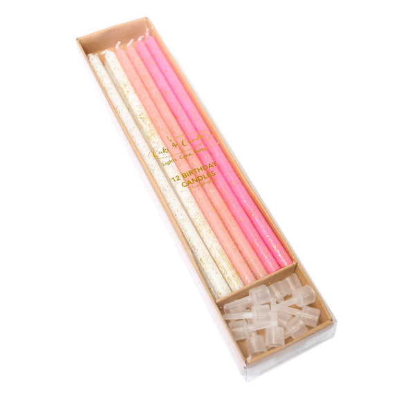 Long Elegant Candles (12cm) - Pink Ombre