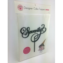 Acrylic Cake Topper - SEVENTY (Black)