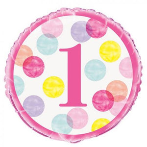 45cm Foil Balloon - 1ST BIRTHDAY - GIRL