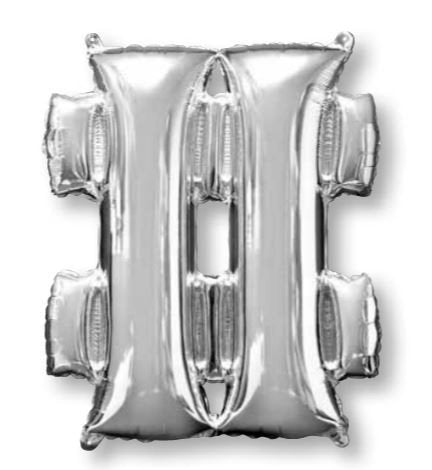 SuperShape Foil - Silver Symbol Hashtag #
