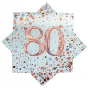 Lunch Napkins - 80th Rose Gold