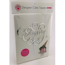 Acrylic Cake Topper - EIGHTY (Silver)