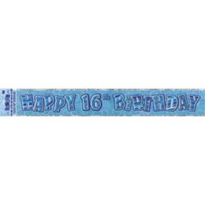 **CLEARANCE** Happy 16th Banner - BLUE
