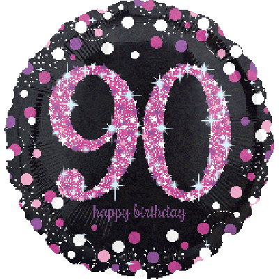 45cm Foil Balloon - 90th PINK