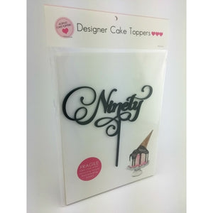 Acrylic Cake Topper - NINETY (Black)