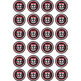 EDIBLE IMAGES - ST. KILDA CUPCAKE TOPPER AFL (DL)