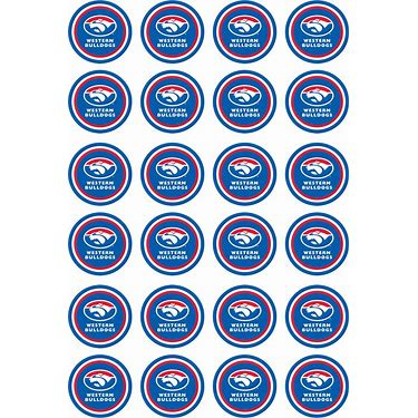 EDIBLE IMAGES - WESTERN BULLDOGS CUPCAKE TOPPER AFL (DL)