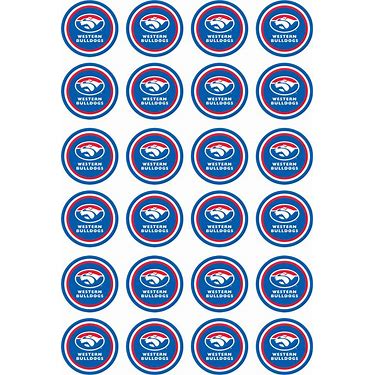 EDIBLE IMAGES - WESTERN BULLDOGS CUPCAKE TOPPER AFL (DL)