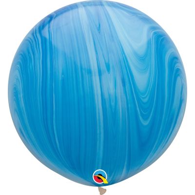 Latex MARBLE 90cm Balloon - BLUE & LIGHT BLUE