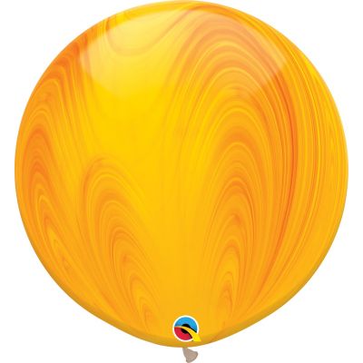 Latex MARBLE 90cm Balloon - YELLOW & ORANGE