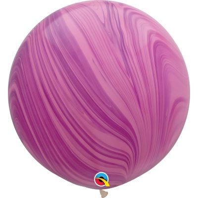 Latex MARBLE 90cm Balloon - PURPLE & PINK