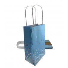 ECO PAPER PARTY BAGS - PASTEL BLUE WITH DOTS