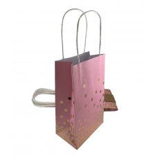 ECO PAPER PARTY BAGS - PASTEL PINK WITH DOTS