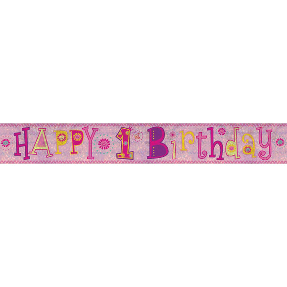 Banner - Happy 1st Birthday GIRL