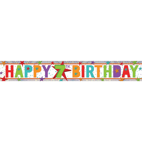 Banner (Holographic) - Happy Birthday - 7TH Birthday