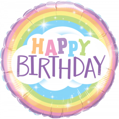 45cm Foil Balloon - Happy Birthday RAINBOW CLOUD