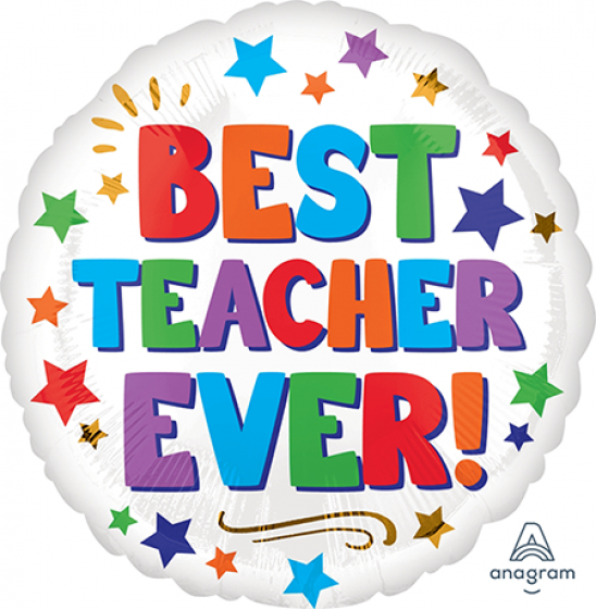 45cm Foil Balloon - BEST TEACHER EVER