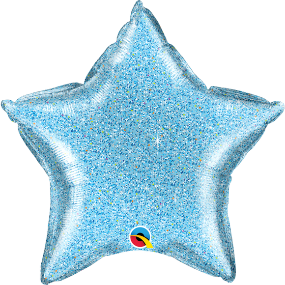 45cm Foil Balloon - STAR - GLITTER BLUE