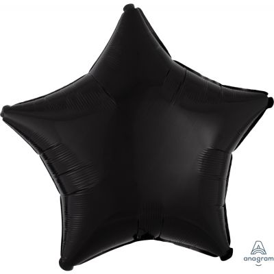 45cm Foil Balloon - STAR - MATTE BLACK