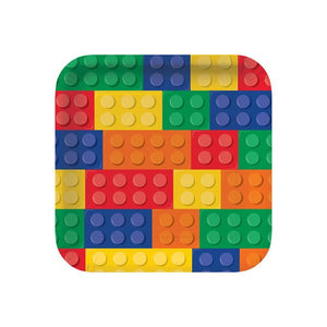 Party Paper Plates 23cm - LEGO BLOCKS